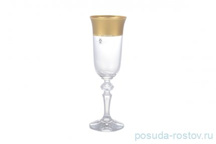 Бокалы для шампанского 150 мл 6 шт &quot;Кристина /Матовая полоса /золото&quot; AS Crystal / 145969