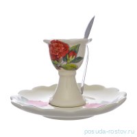 Подставка для яйца 9 см н/н с блюдцем &quot;Artigianato ceramico /Гранат&quot; / 271475