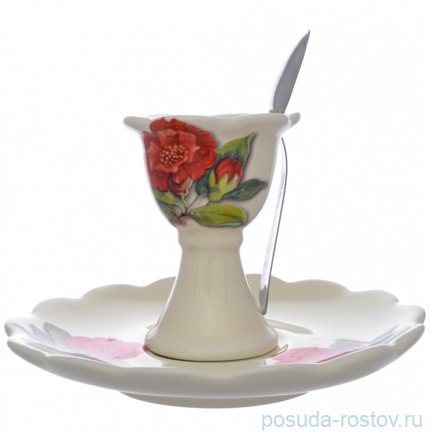 Подставка для яйца 9 см н/н с блюдцем &quot;Artigianato ceramico /Гранат&quot; / 271475