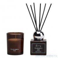 Набор ароматический luxury свеча в стакане 6*7,5 см и диффузор 70 мл velvet rose&amp;oud / 367107