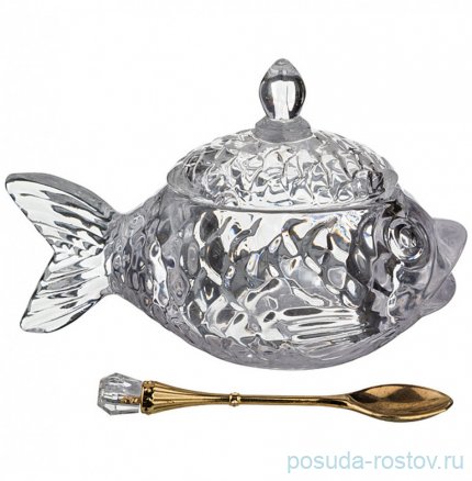 Икорница с ложкой 15 х 7 х 10 см &quot;Рыбка /Muza&quot; / 190098