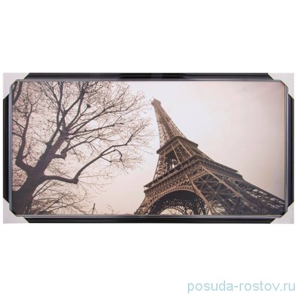 Фотопостер 50 х 100 см &quot;Эйфелева башня&quot; /рамка черный лак с серебром / 275093