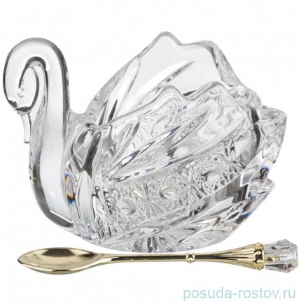 Икорница 11 х 7 х 8,5 см с ложкой &quot;muza crystal&quot; / 187588
