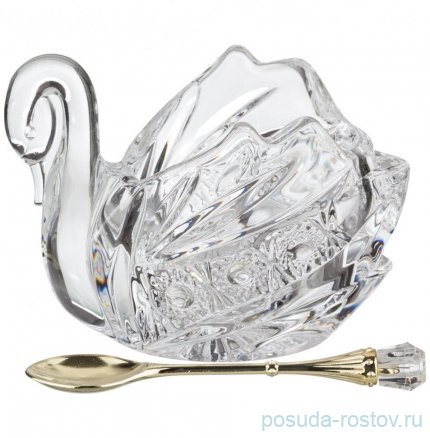 Икорница 11 х 7 х 8,5 см с ложкой &quot;muza crystal&quot; / 187588