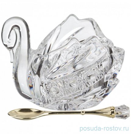 Икорница 11 х 7 х 8,5 см с ложкой &quot;muza crystal&quot; / 187588