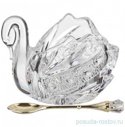 Икорница 11 х 7 х 8,5 см с ложкой &quot;muza crystal&quot; / 187588