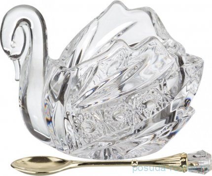 Икорница 11 х 7 х 8,5 см с ложкой &quot;muza crystal&quot; / 187588