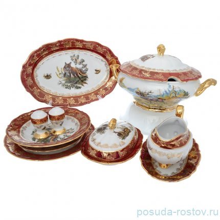 Столовый сервиз на 6 персон 29 предметов &quot;Мария-Тереза /Охота красная&quot; R-L / 254839