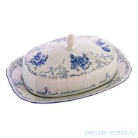 Маслёнка 250 мл 21/12 см &quot;Бернадотт /Синие розы&quot; / 043516