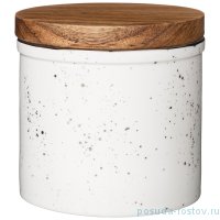 Банка для сыпучих продуктов 300 мл с деревянной крышкой 9,5 х 9,5 см &quot;Platinum&quot; / 236136