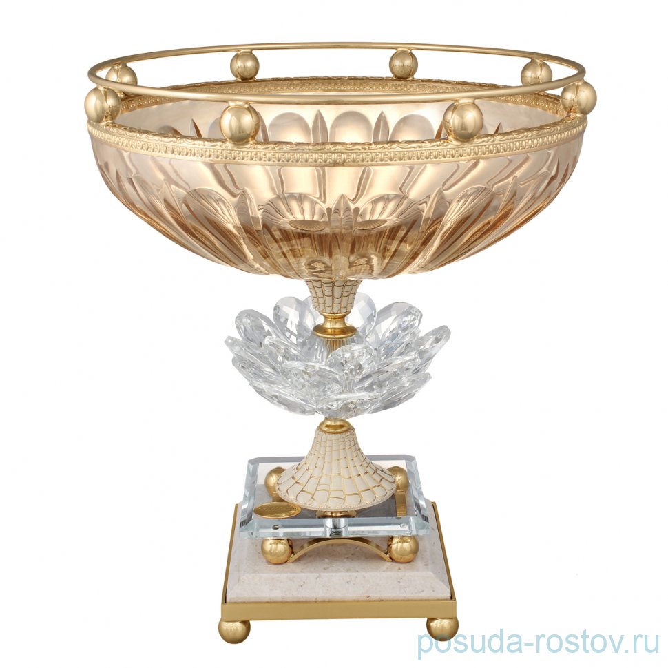 Ваза для фруктов 25 см н/н "Розаперла /Ивонн /Янтарная" / 296699