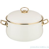 Кастрюля 24 х 15 см с крышкой эмалированная 6,1 л белая &quot;agness /deluxe&quot; / 210689