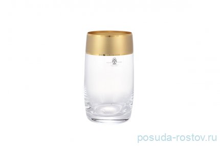 Стаканы для воды 380 мл 6 шт &quot;Идеал /Матовая полоса /золото&quot; AS Crystal / 145977