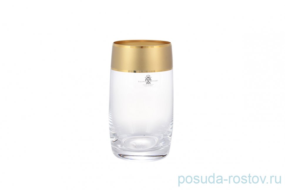 Стаканы для воды 380 мл 6 шт "Идеал /Матовая полоса /золото" AS Crystal / 145977