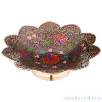 Блюдо 24 х 24 х 7 см н/н цветная эмаль /латунь / 195590