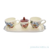 Набор для чая на 2 персоны 4 предмета &quot;Artigianato ceramico /Весенние лепестки&quot; / 171702