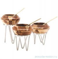 Стойка металлическая для выкладки + салатник из бука,22*22*27 см,  P.L.--Hotelware / 367946