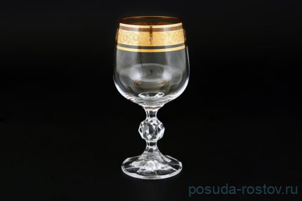 Бокалы для красного вина 230 мл 6 шт &quot;Клаудия /Цветочный узор на золоте&quot; / 005658