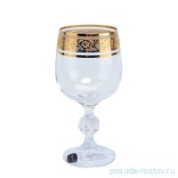 Бокалы для красного вина 230 мл 6 шт &quot;Клаудия /Цветочный узор на золоте&quot; / 005658