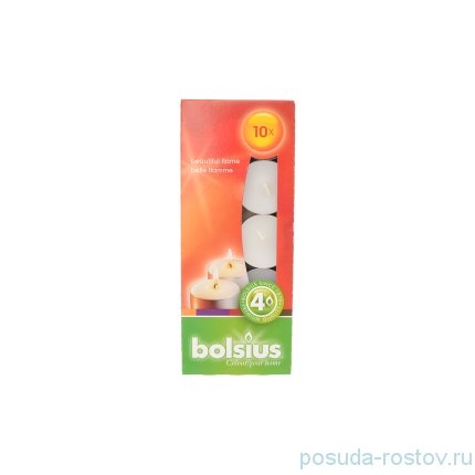 Свечи чайные 10 шт &quot;Белые /Bolsius&quot; / 257291