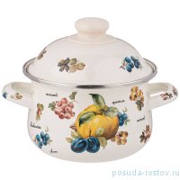 Кастрюля 16 х 10 см с крышкой эмалированная 1,5 л &quot;фрукты&quot; / 274433