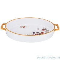 Блюдо 36,5 х 21 х 6 см овальное с ручками &quot;Ежевика&quot; / 214004