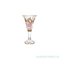 Рюмки 50 мл 6 шт &quot;Веллингтон /Золотой узор /розовые&quot; E-V / 229358