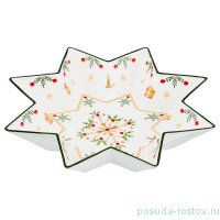 Салатник 32 см Звезда &quot;Christmas Collection /Снежинка зелёная&quot; / 192431