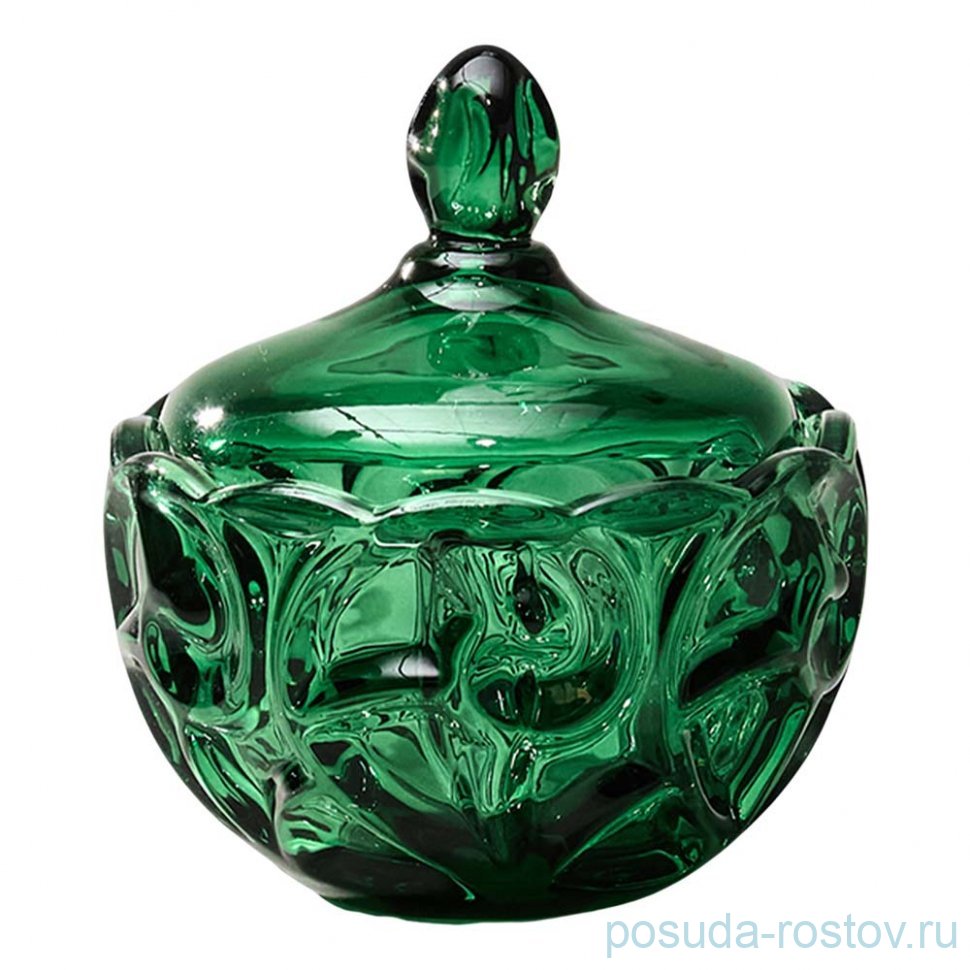 Конфетница 12 х 12 см с крышкой "Elegia emerald" / 368675