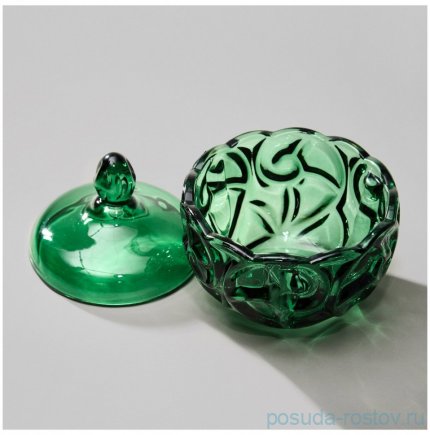 Конфетница 12 х 12 см с крышкой &quot;Elegia emerald&quot; / 368675