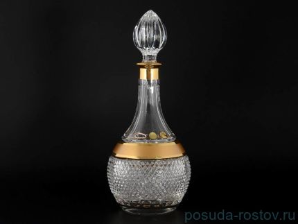 Графин для водки/ликера 1,15 л &quot;Хрусталь /Матовая полоса с золотом&quot; / 106389
