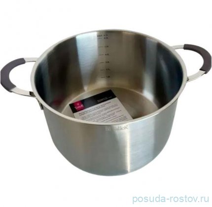 Кастрюля 6,5 л стеклянная крышка силиконовые ручки &quot;Лира /TalleR&quot; / 364501