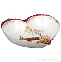 Салатник 22 см сердце &quot;Корона /Охота красная&quot; / 042457