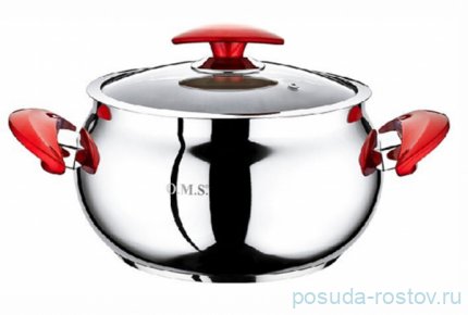 Кастрюля 30 х 20 см крышка стеклянная 13,5 л &quot;SINGLE COOKWARE&quot; ручки бакелит / 295961