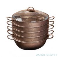Мантоварка 30 х 10 см с антипригарным покрытием 6,4 л капучино &quot;GRANITE STEAMER SET&quot; / 295697