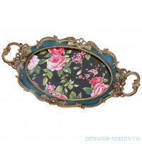 Поднос 39 х 2 х 23 см овальный с ручками  / 313685