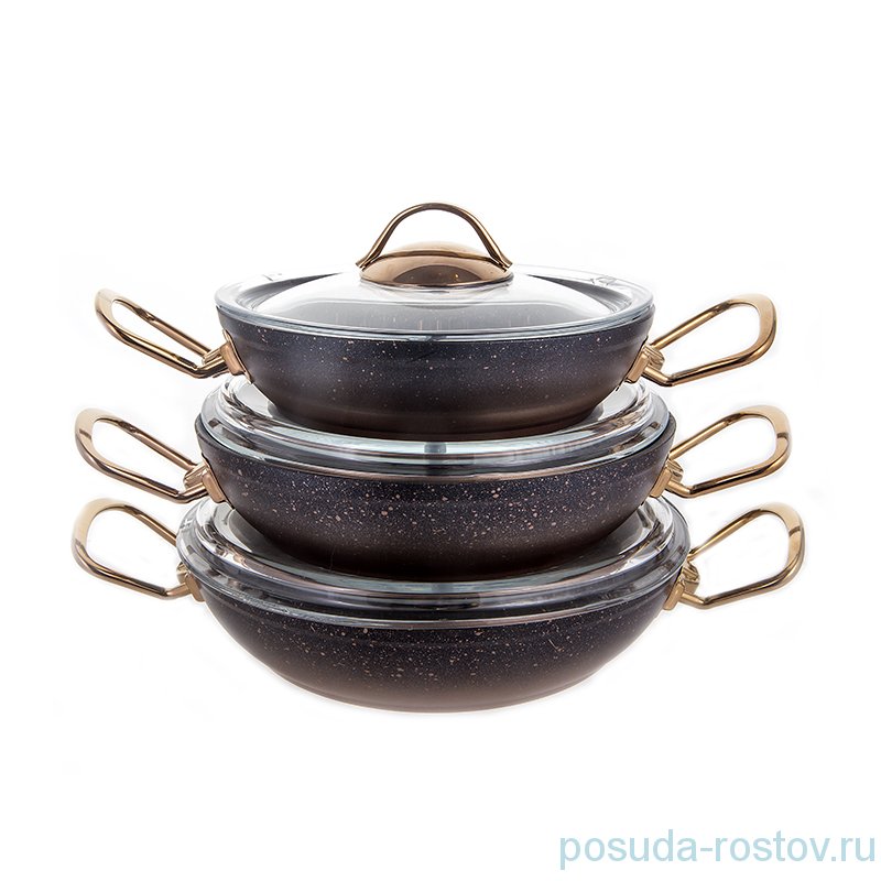 Набор омлетниц 6 предметов с антипригарным гранитным покрытием медь "EGG PAN SETS" / 169770