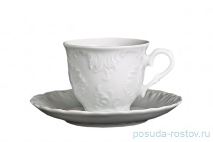 Кофейная пара 100 мл 1 шт &quot;Рококо /Без декора&quot; (блюдце 12,5 см) / 111569