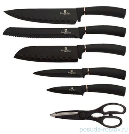 Набор кухонных ножей на подставке 7 предметов &quot;Black Rose Collection&quot; / 157740