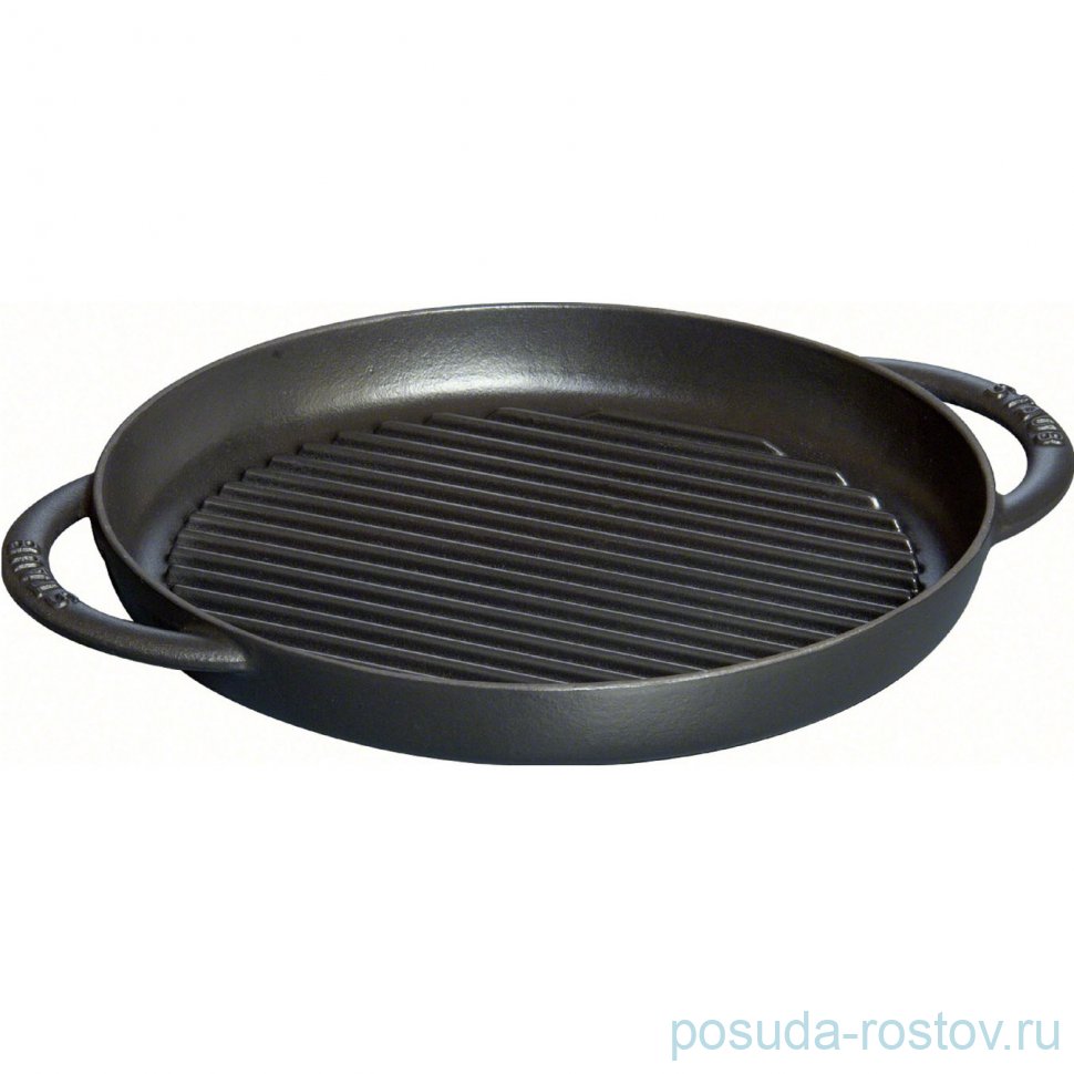 Сковорода-гриль 22 см круглая чёрная "STAUB" / 294167