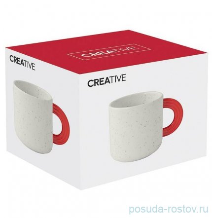 Кружка 350 мл бело-красная &quot;Creative&quot; (подарочная упаковка) / 333796