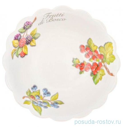 Салатник 25 см с ложками &quot;Artigianato ceramico /Лесные ягоды&quot; / 243589