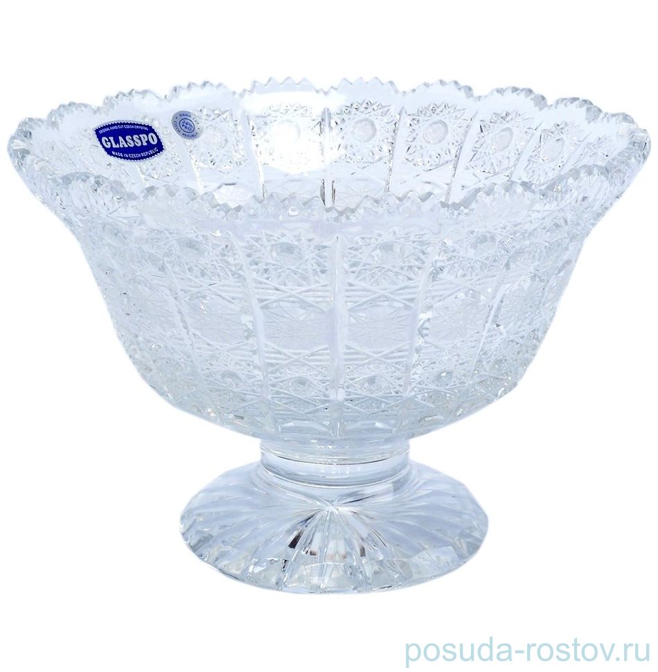 Ваза для конфет 20 см н/н "Glasspo /Хрусталь резной" / 040706
