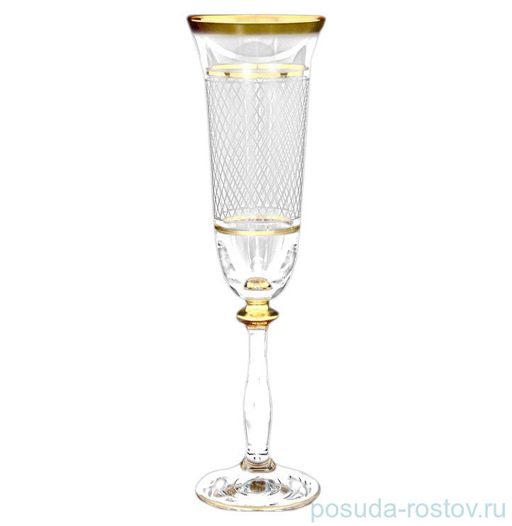 Бокалы для шампанского 190 мл 6 шт "Анжела /С золотом /Каро" R-G / 079329