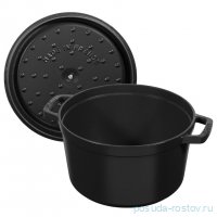 Кокот 24 см с крышкой высокий 4,7 л черный &quot;STAUB&quot; / 342590