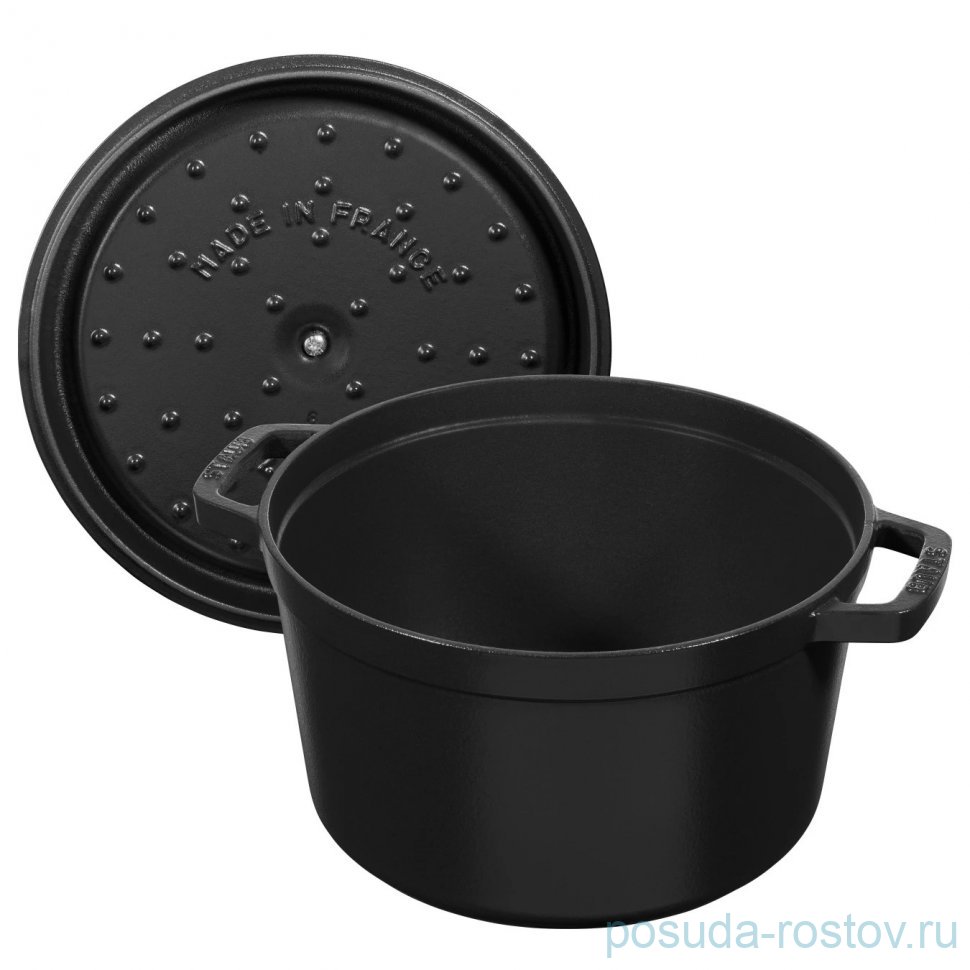 Кокот 24 см с крышкой высокий 4,7 л черный "STAUB" / 342590