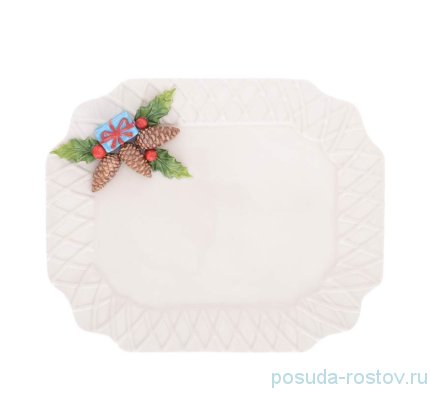 Поднос 37 х 30 см прямоугольный &quot;christmas world /pinecone&quot; / 270995