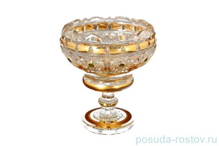 Конфетница 13 см н/н &quot;Max Crystal /Золотые окошки /шарики&quot; / 105415