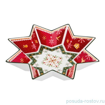 Салатник 26 см Звезда &quot;Christmas Collection /Снежинка красная&quot; / 192433