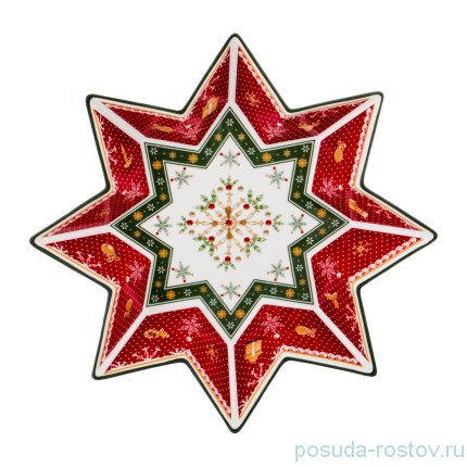 Салатник 26 см Звезда &quot;Christmas Collection /Снежинка красная&quot; / 192433